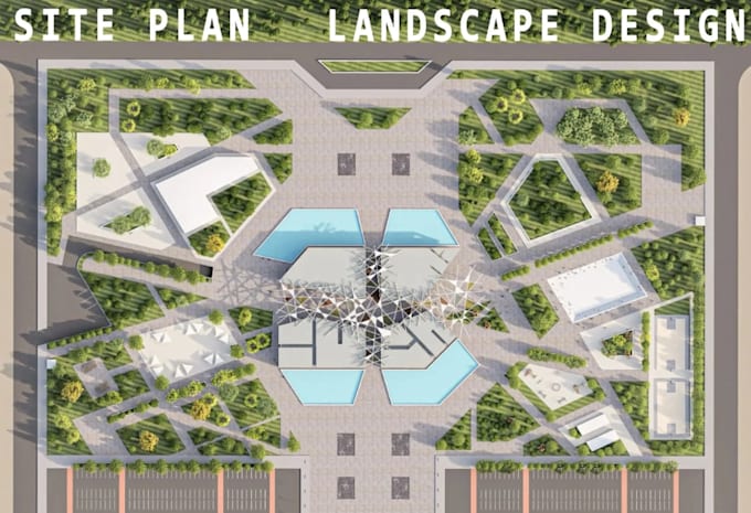 draw and render 2d,3d site plan,landscape design,master plan