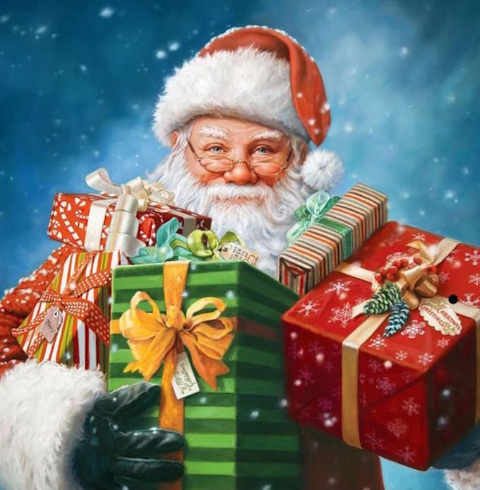 draw a cartoon santa claus portrait