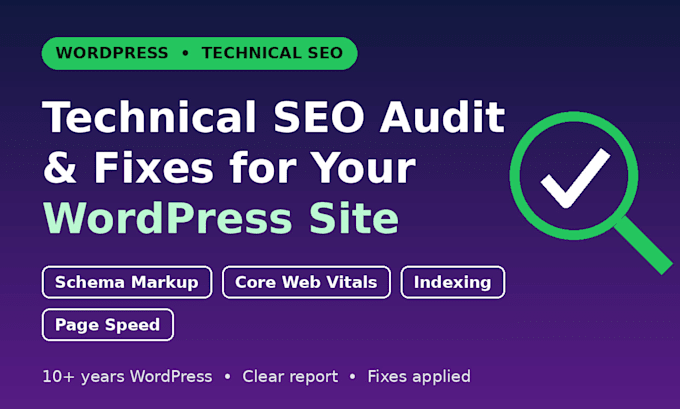 do a technical SEO audit and fix core web vitals for wordpress