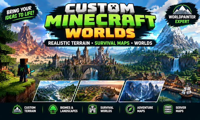 build minecraft maps survival worlds, realistic terrain using worldpainter