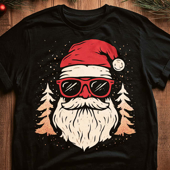 create custom trendy typography christmas t shirt design