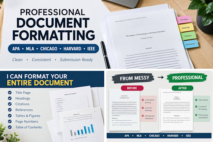format your document in apa, mla, chicago, harvard or ieee