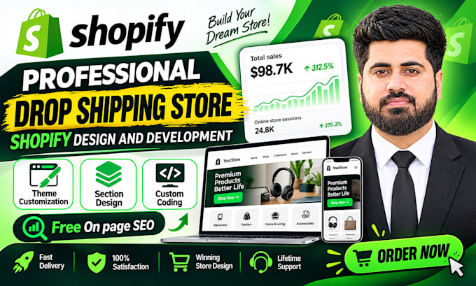 design and develop professional shopify drop shipping store