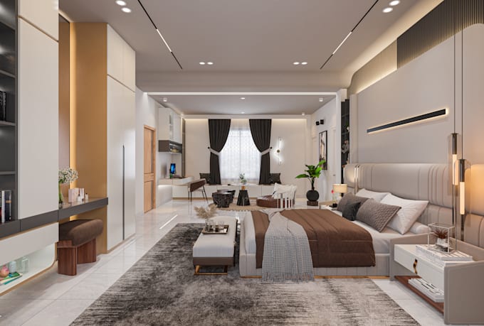 create realistic 3d room interior design and rendering