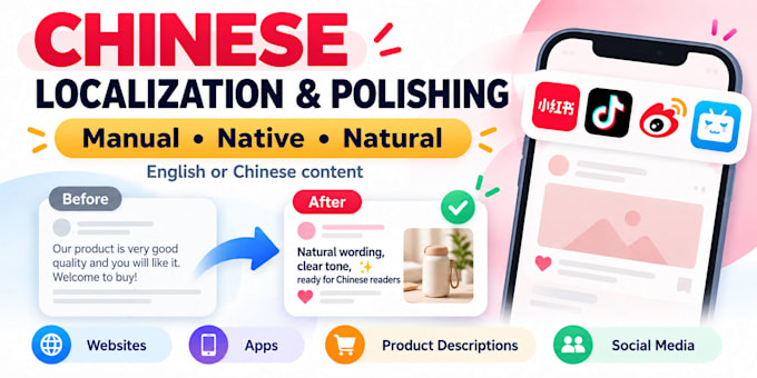 proofread and localize your chinese content as a native speaker