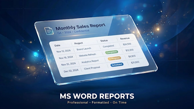 professionally format word documents and create business reports