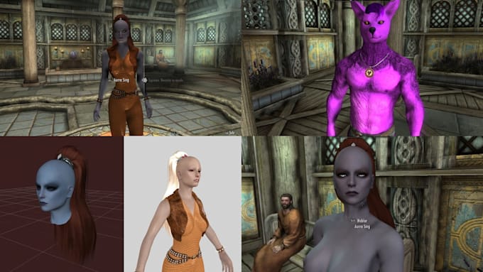 make custom skyrim armor weapon mod character design 3d model