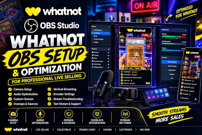 setup and optimize obs studio for professional whatnot live selling
