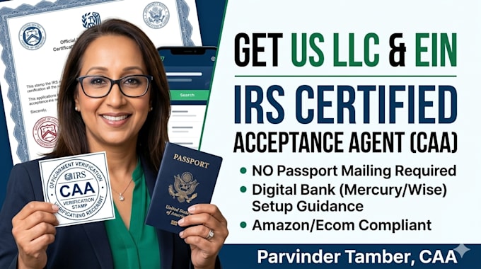 set up US llc, ein, and itin as an official irs caa