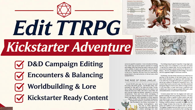 edit ttrpg kickstarter adventure, dnd campaign, encounters and lore
