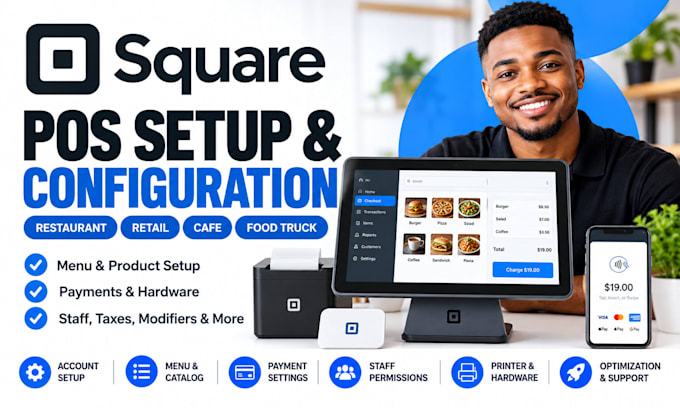 setup and configure square pos for restaurant