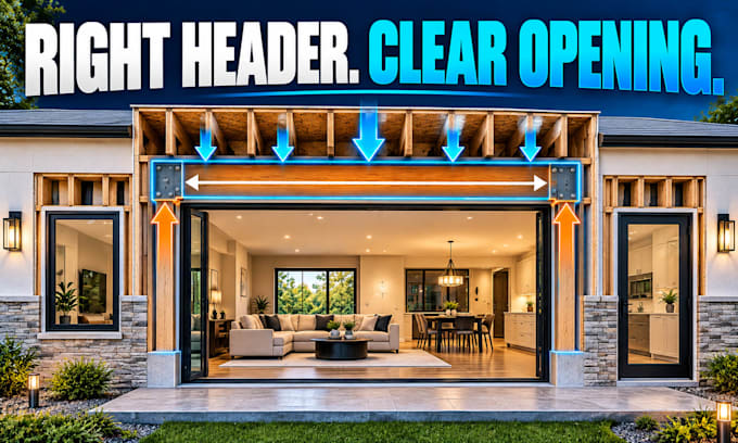calculate headers for new door window and patio openings