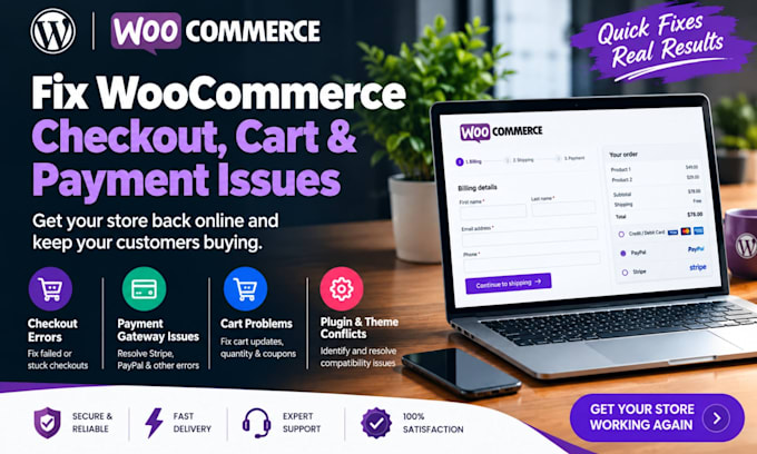 fix woocommerce checkout, cart and payment gateway errors