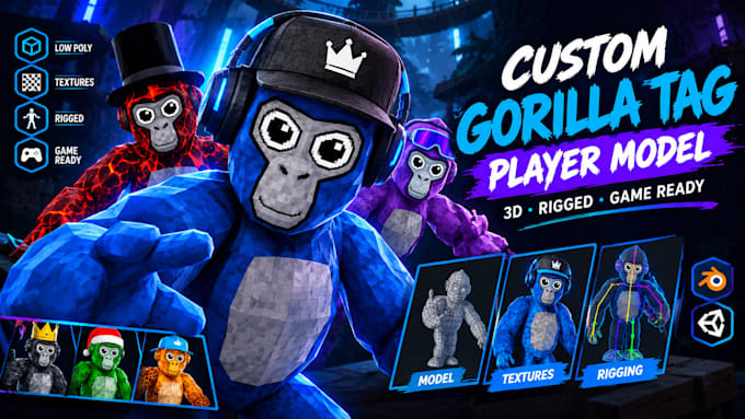 create a custom gorilla tag fan game player model