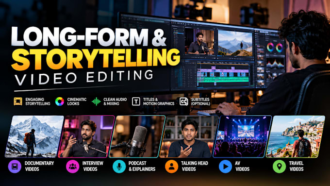 edit long form podcasts, interviews, and documentaries