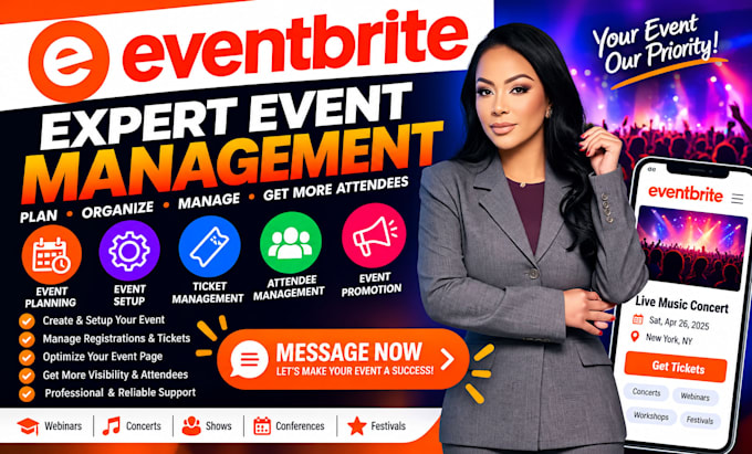 plan and manage your events on eventbrite