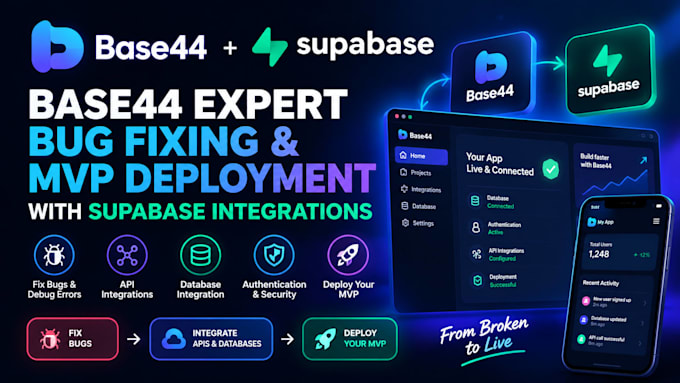 base44 expert base44 bug fixing base44 mvp app vormac supabase integrations