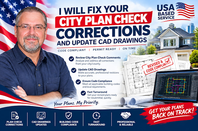 fix your city plan check corrections and update cad drawings