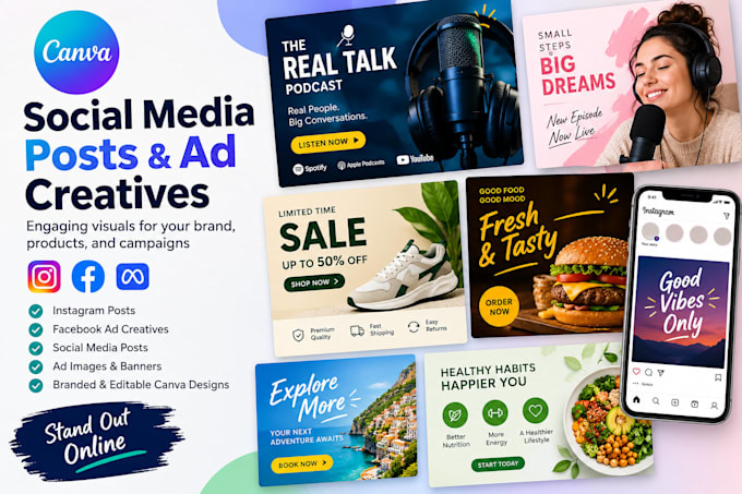 do social media post, facebook ad creative, ad image, ads design, instagram post