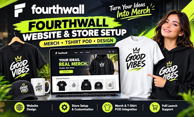 design fourth wall website merch fourthwall store setup merch tshirt pod design