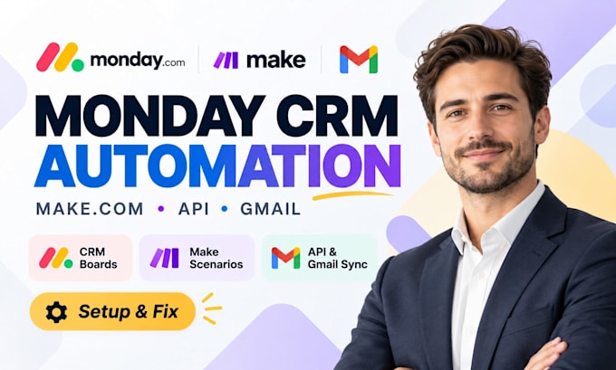 monday com crm monday automation make com api scenario monday boards gmail agent