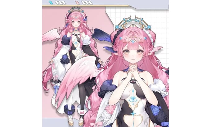 create a female vtuber model anime girl live2d vtuber model 2d vtuber rigging