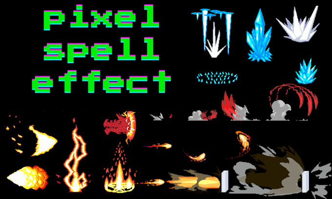 do pixel art effect, skill icon, game vfx effect, spell animation for games