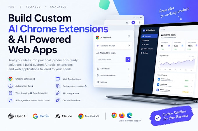 build custom ai chrome extensions custom ai powered web apps