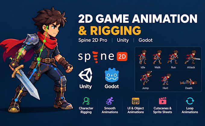 animate rig 2d rpg game characters spine pro rpg loop animation character design