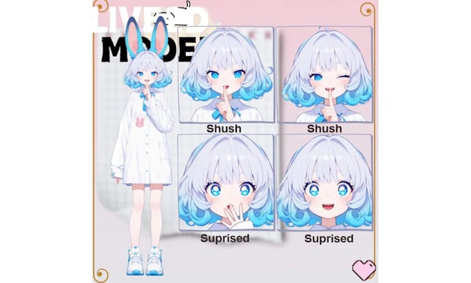 create male vtuber model female vtuber model anime character live2d rigging
