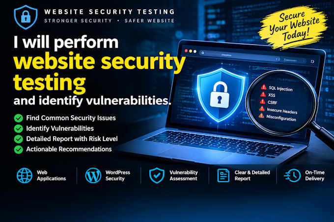 perform website security testing and identify vulnerabilities