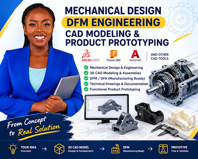 do mechanical design, dfm engineering, cad modeling and product prototyping