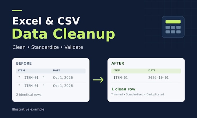 clean and standardize your excel or CSV data using clear rules