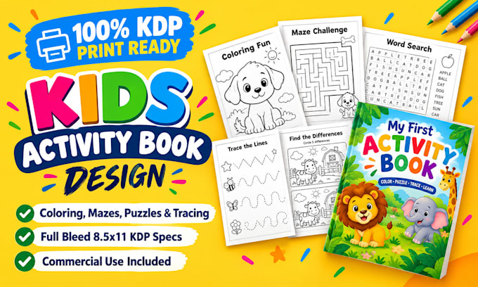 design a kids activity book for amazon kdp