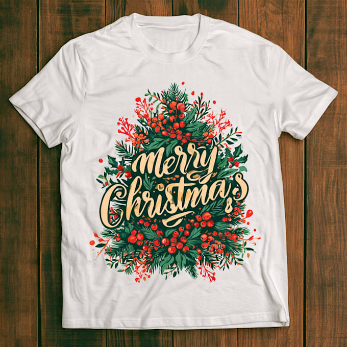 create unique typography ugly christmas t shirt design