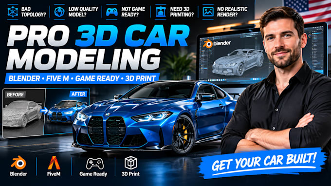 create 3d car modeling, 3d car model, automotive design, blender vehicle