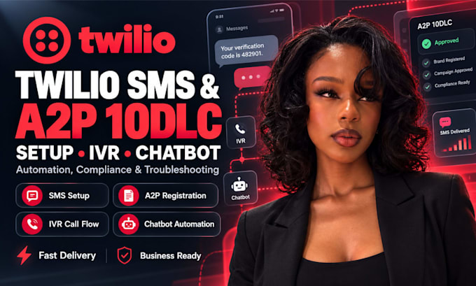 setup twilio a2p 10dlc SMS IVR and chatbot automation