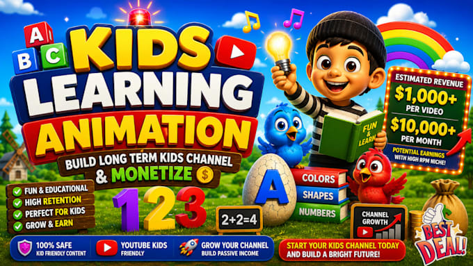 create 2d and 3d kids animation videos and nursery rhymes