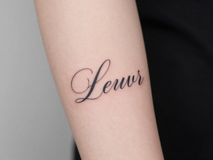 design a delicate fine line tattoo lettering