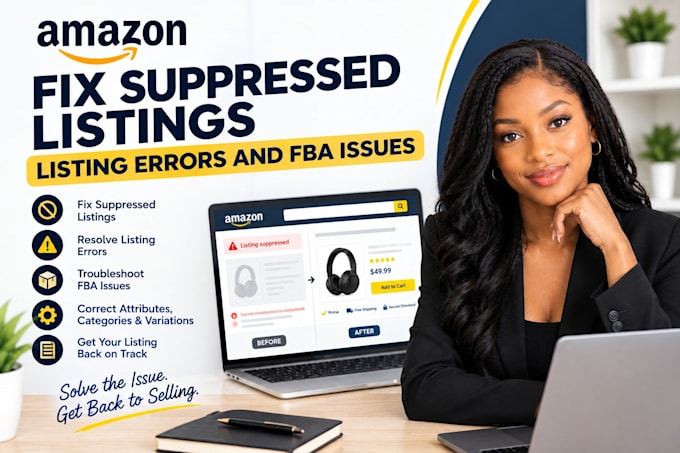 fix amazon suppressed listings, listing errors and fba issues