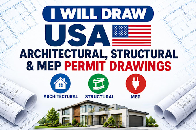 draw engineer stamp architectural structural engineering mep permit for USA