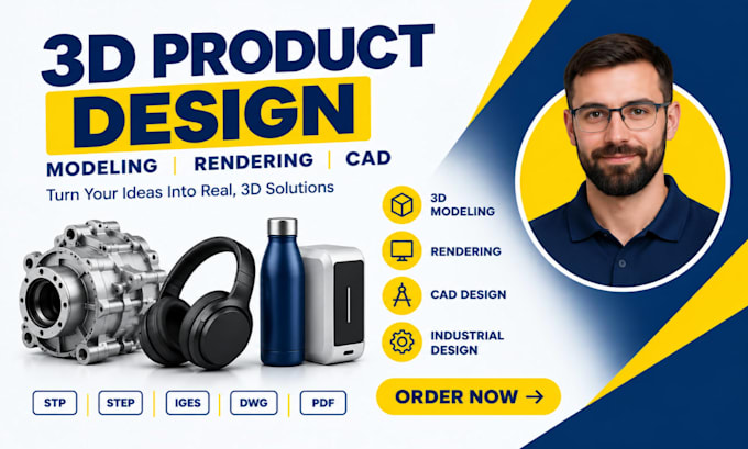 do 3d cad design, 3d modeling and rendering design, 3d animation for your brand