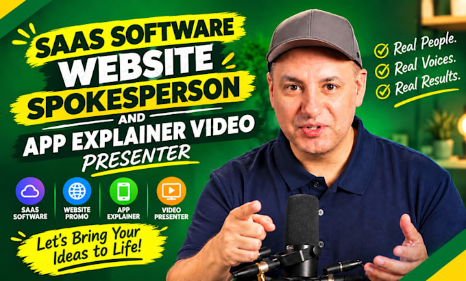 be your saas software website spokesperson and app explainer video presenter