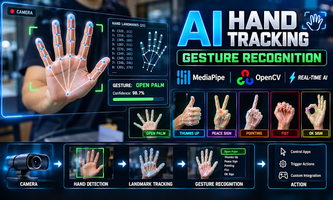 build hand tracking, gesture recognition mediapipe opencv computer vision