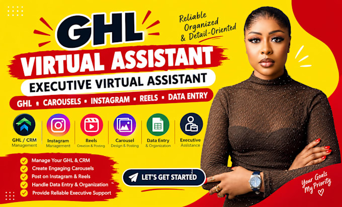 ghl virtual assistant executive virtual assistant carousel insta reel data entry