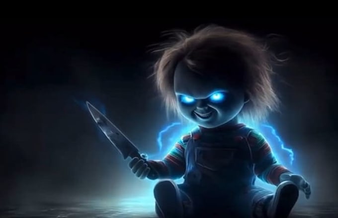 create halloween 3d holographic projection and spooky visual effects