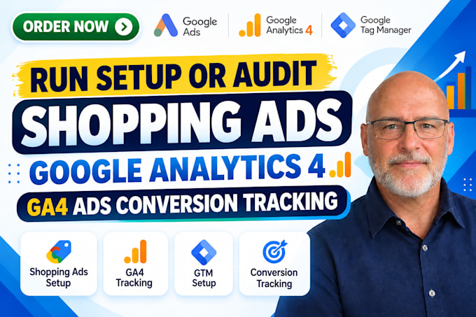 run setup or audit shopping ads google analytics 4 ga4 ads conversion tracking