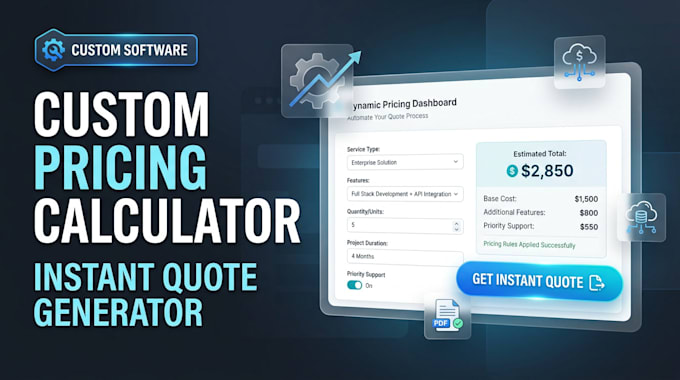 build a custom pricing calculator and instant quote generator