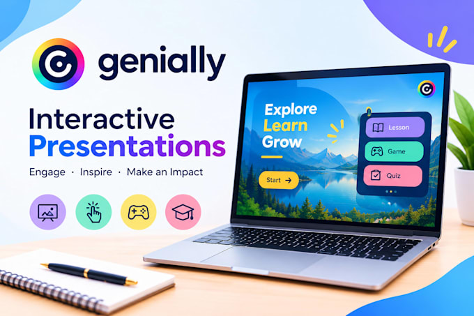 create an interactive genially presentation for business or education
