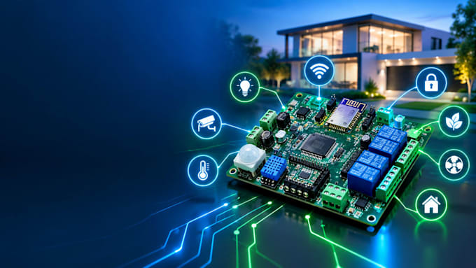 do home automation controller pcb and smart devices circuits